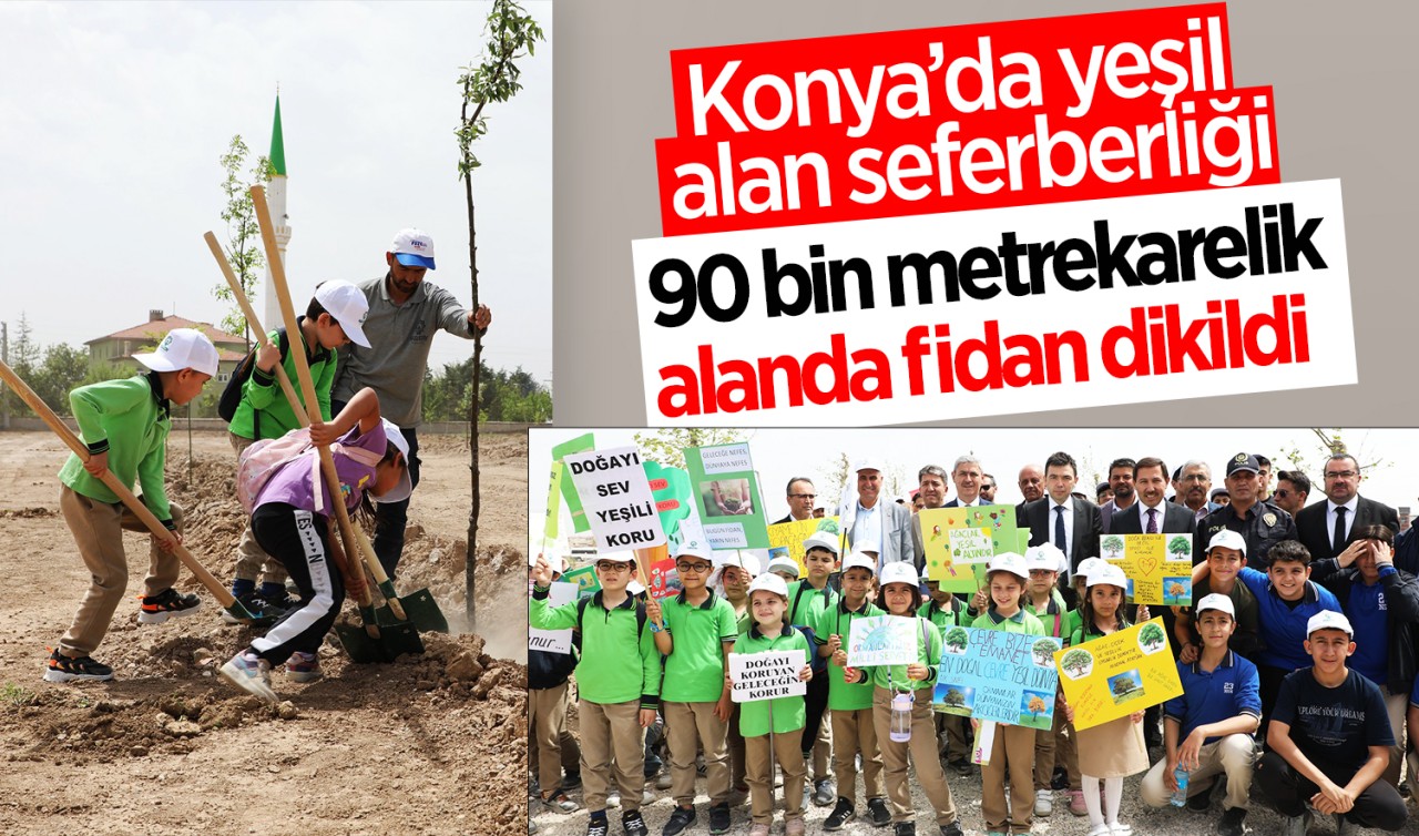 Konya’da yeşil alan seferberliği: 90 bin metrekarelik alanda fidan dikildi